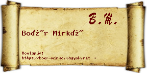 Boér Mirkó névjegykártya